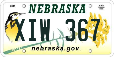 NE license plate XIW367