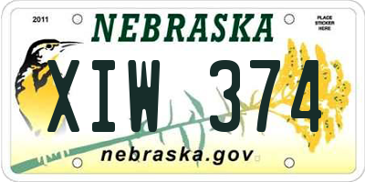 NE license plate XIW374