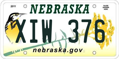 NE license plate XIW376