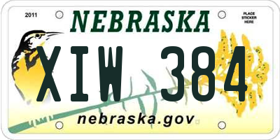 NE license plate XIW384