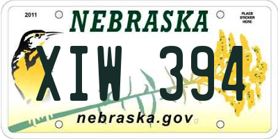 NE license plate XIW394