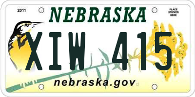 NE license plate XIW415