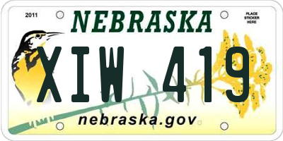 NE license plate XIW419