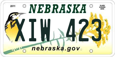 NE license plate XIW423