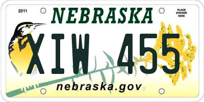 NE license plate XIW455