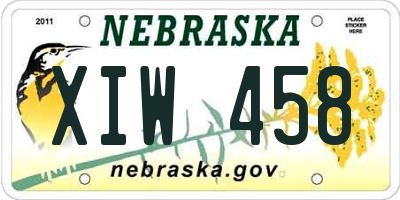 NE license plate XIW458