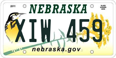 NE license plate XIW459