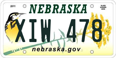 NE license plate XIW478