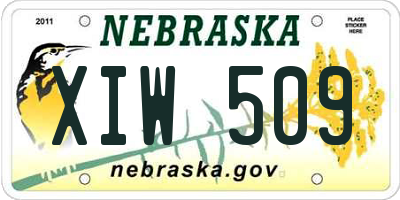 NE license plate XIW509