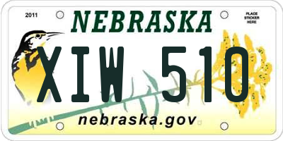 NE license plate XIW510