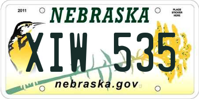 NE license plate XIW535