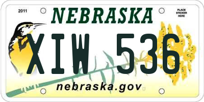 NE license plate XIW536