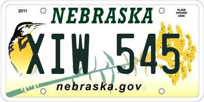 NE license plate XIW545