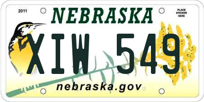 NE license plate XIW549