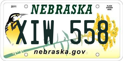 NE license plate XIW558