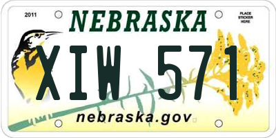 NE license plate XIW571