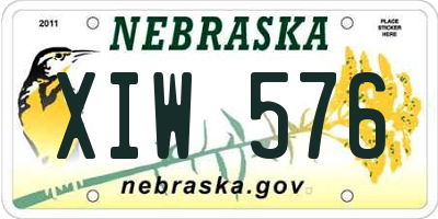 NE license plate XIW576