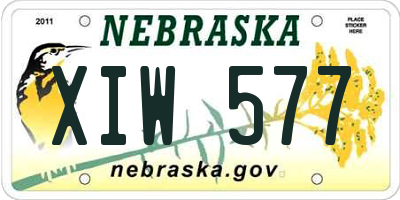 NE license plate XIW577