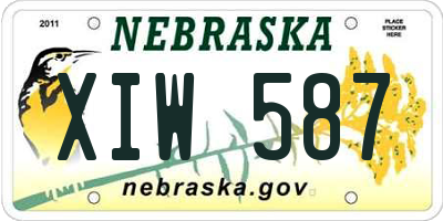 NE license plate XIW587