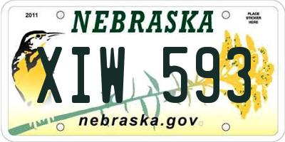 NE license plate XIW593