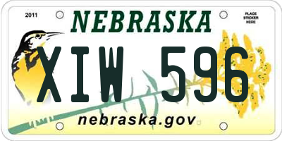 NE license plate XIW596