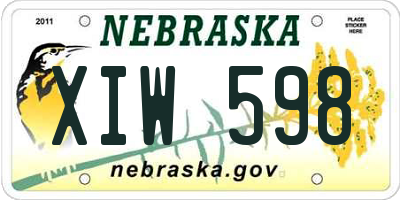 NE license plate XIW598