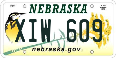 NE license plate XIW609