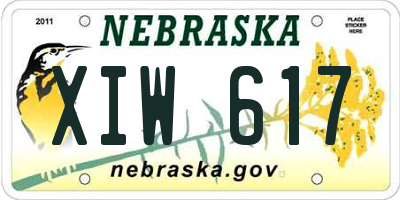 NE license plate XIW617