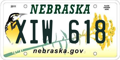 NE license plate XIW618