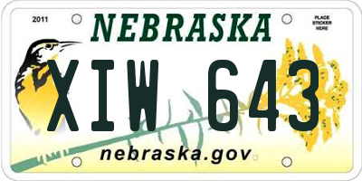 NE license plate XIW643