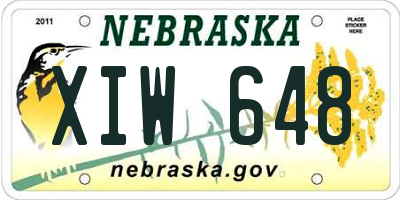 NE license plate XIW648