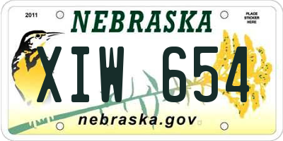 NE license plate XIW654