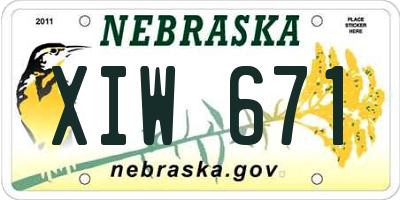 NE license plate XIW671