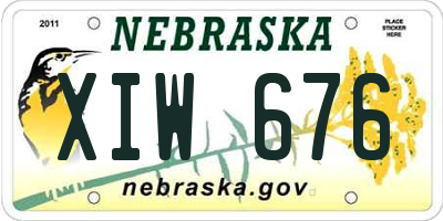 NE license plate XIW676