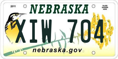 NE license plate XIW704