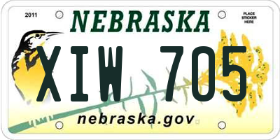 NE license plate XIW705