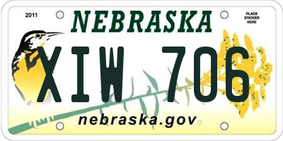 NE license plate XIW706