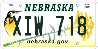 NE license plate XIW718