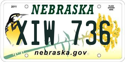NE license plate XIW736