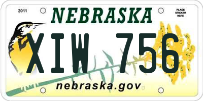 NE license plate XIW756