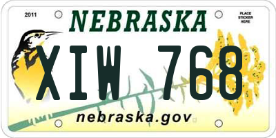 NE license plate XIW768
