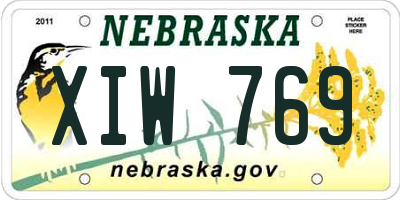 NE license plate XIW769