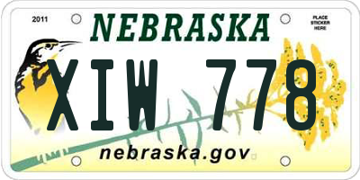 NE license plate XIW778