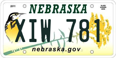 NE license plate XIW781