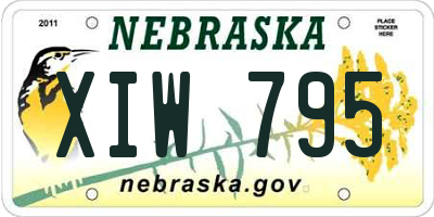 NE license plate XIW795