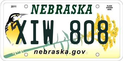 NE license plate XIW808
