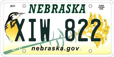 NE license plate XIW822