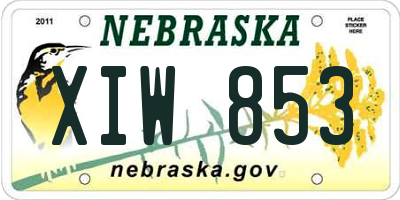 NE license plate XIW853