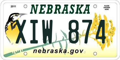 NE license plate XIW874