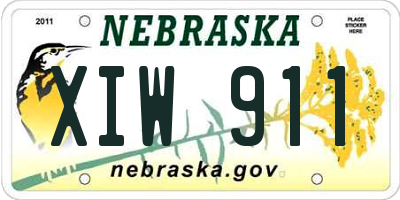 NE license plate XIW911